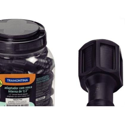 Imagem de Conexao Preta Tramontina Adaptador Rosca Interna 1/2'' Pote Com 80 Pecas - 78425744