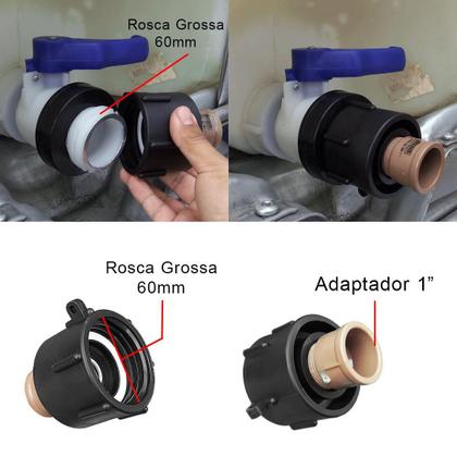 Imagem de Conexão Redução Para Container Ibc Rosca Grossa 60x32mm Ofa