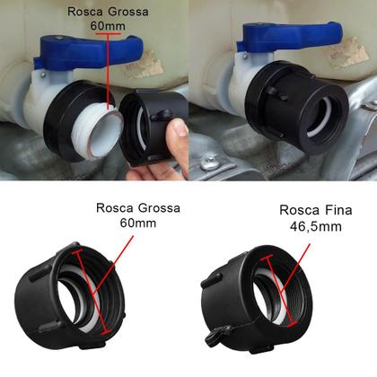 Imagem de Conexão Redução Para Container Ibc Rosca Grossa 60x40mm Ofa