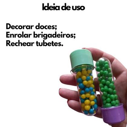 Imagem de Confeito Comestível Açucarado Sprinkles Branco e Vermelho 