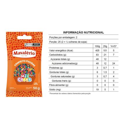 Imagem de Confeito confeite 50g mil cores mavalério
