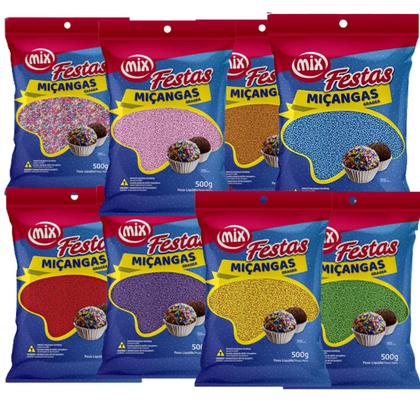 Imagem de Confeito Miçanga Granulado Brigadeiro Varias Cores 500g