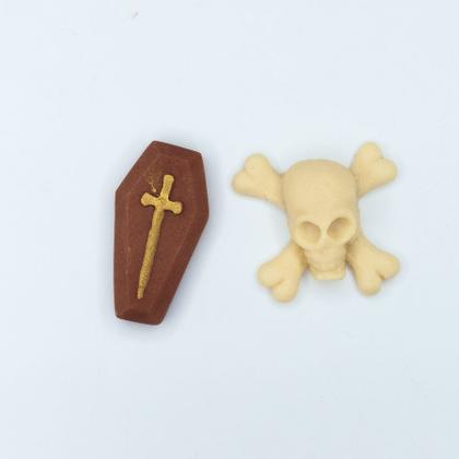 Imagem de Confeitos De Açúcar - Kit Caixao/Caveira - 4cm x 3cm - Cod. HLW002 - 6 unidades - Rizzo