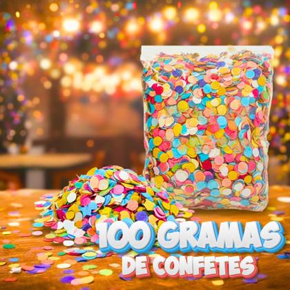 Imagem de Confete Carnaval 100g Colorido Festa Folia Decoração Espuma