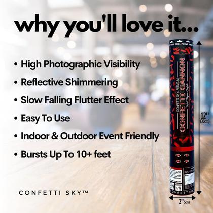 Imagem de Confetti Cannons Confetti Sky, pacote com 6, 30 cm, Red Burst