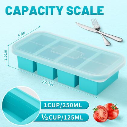 Imagem de Congelador molda AgiGear 250ml de silicone com tampas para sopa e molho