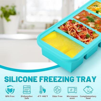 Imagem de Congelador molda AgiGear 250ml de silicone com tampas para sopa e molho