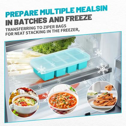 Imagem de Congelador molda AgiGear 250ml de silicone com tampas para sopa e molho