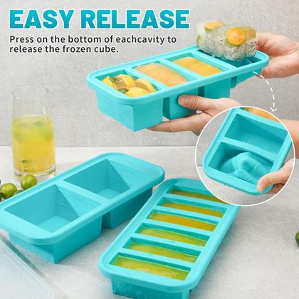 Imagem de Congelador molda AgiGear 250ml de silicone com tampas para sopa e molho