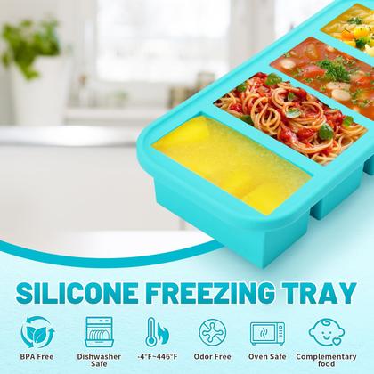 Imagem de Congelador molda AgiGear Silicone com tampas Recipiente de sopa de 250 ml