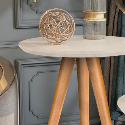 Imagem de Conj. 2 mesinhas Classic Apoio e Lateral off white pés palito - Compre Aqui