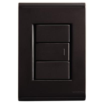 Imagem de Conj. 4X2 1 Interruptor Simples 10A Preto Liz - Tramontina