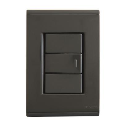 Imagem de Conj. 4X2 1 Interruptor Simples 10A Preto Liz - Tramontina