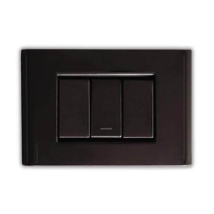 Imagem de Conj. 4X2 1 Interruptor Simples 10A Preto Liz - Tramontina