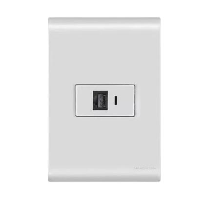 Imagem de Conj 4X2 1 Tomada RJ45 cat 6 Liz Branco Tramontina C/5 UNID