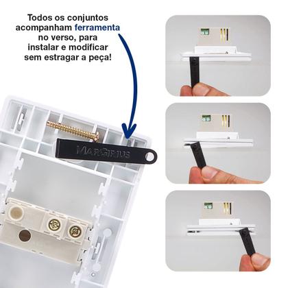 Imagem de Conj 4x4 3 Int Simples + 1 USB 2A + 2 TOM 10A Infiniti