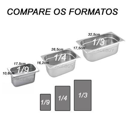 Imagem de CONJ 5 CUBAS Gastronômicas Em INOX GN 1/9x65 mm 590 ml Sem TAMPA ZAHAV