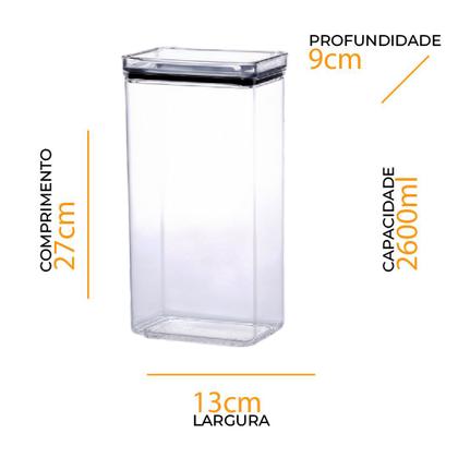 Imagem de Conj 5 Pote Herméticos Porta Alimento 580 1300 2200 2600 Ml 