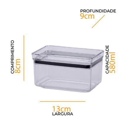 Imagem de Conj 5 Pote Herméticos Porta Alimento 580 1300 2200 2600 Ml 