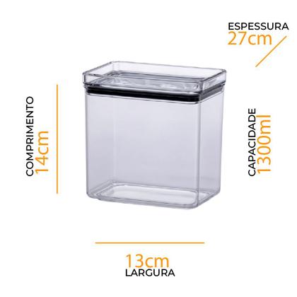 Imagem de Conj 5 Pote Herméticos Porta Alimento 580 1300 2200 2600 Ml 