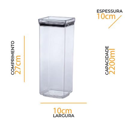 Imagem de Conj 5 Pote Herméticos Porta Alimento 580 1300 2200 2600 Ml 