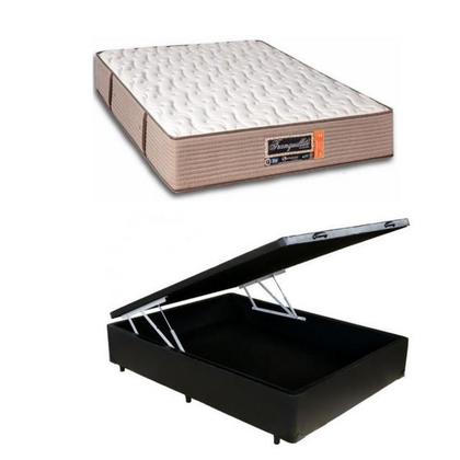 Imagem de Conj. Colchão Sankonfort Tranquillité  Casal Padrão Viúva 128x188x30 + Cama Box Baú 128x188