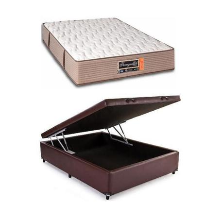 Imagem de Conj. Colchão Sankonfort Tranquillité  Casal Padrão Viúva 128x188x30 + Cama Box Baú 128x188