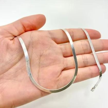 Imagem de Conj Corrente E Pulseira Laminada Prata Maciça 925 45cm