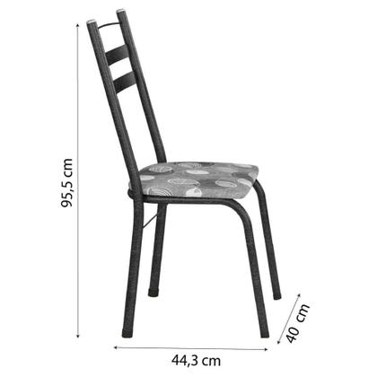 Imagem de Conj De Mesa Itália Com 4 Cadeiras 1,20m Dark/ Granitado