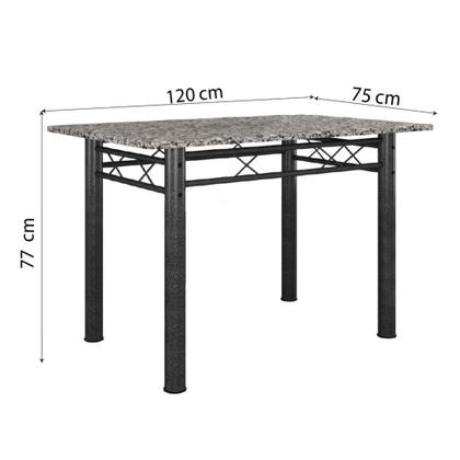 Imagem de Conj De Mesa Itália Com 4 Cadeiras 1,20m Dark/Granito