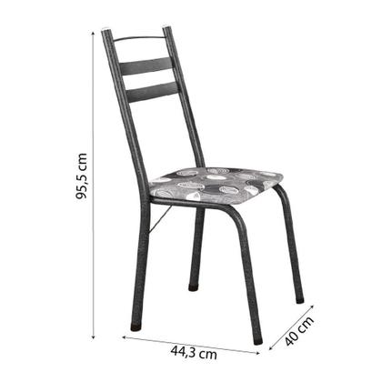 Imagem de Conj De Mesa Itália Com 4 Cadeiras 1,20m Dark/Granito