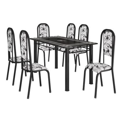 Imagem de Conj de Mesa Ref. 06/140 6 Cadeiras Tubular Tampo de Ardósia