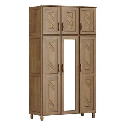 Imagem de Conj De Quarto Guarda-roupa 6 Portas Cômoda Imbuia