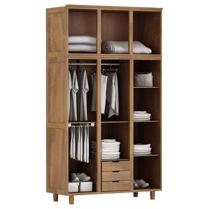 Imagem de Conj De Quarto Guarda-roupa 6 Portas Cômoda Imbuia