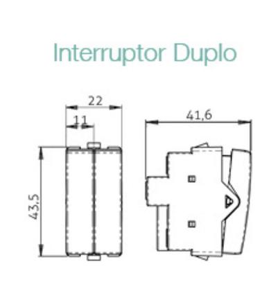 Imagem de Conj interruptor 6 teclas slim fina placa 4x2 c paralelo