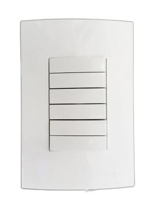 Imagem de Conj interruptor 6 teclas slim fina placa 4x2 c paralelo