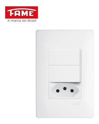 Imagem de Conj Interruptores Simples 16A/250V e Tomada 10A/250V Fame
