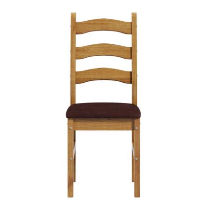 Imagem de Conj italia c/ 8 cadeiras estofadas verniz nogueira