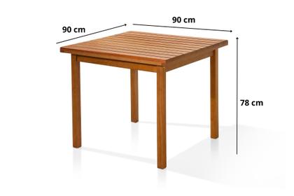 Imagem de Conj mesa compacta mariah com 4 cadeiras madeira maciça ripada