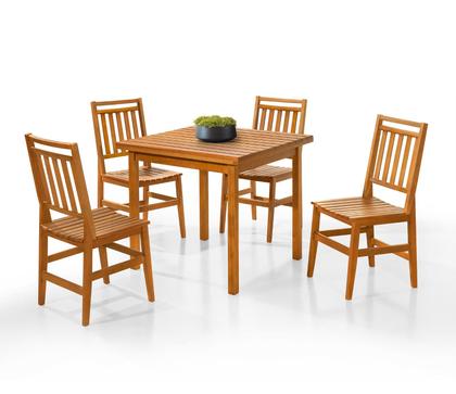 Imagem de Conj mesa compacta mariah com 4 cadeiras madeira maciça ripada