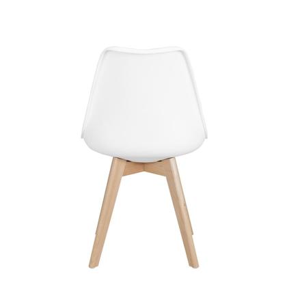 Imagem de Conj Mesa Eames 90Cm Redondo Com 4 Cad Saarinen Wood TP Branco - Branco