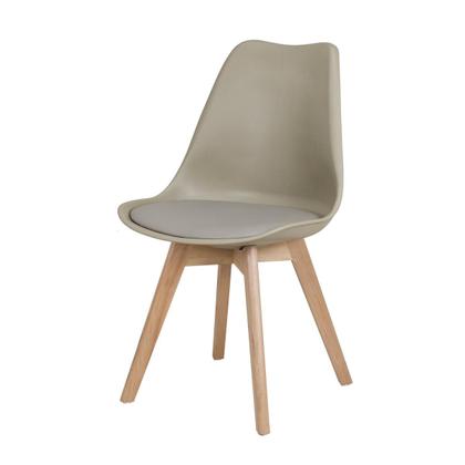 Imagem de Conj Mesa Eames 90Cm Redondo Com 4 Cad Saarinen Wood TP Branco - Branco