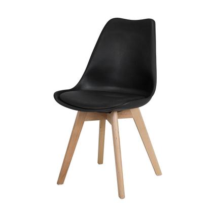 Imagem de Conj Mesa Eames 90Cm Redondo Com 4 Cad Saarinen Wood TP Branco - Branco