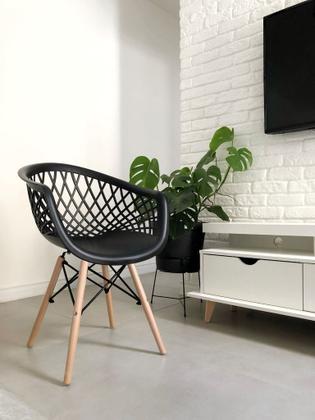 Imagem de Conj Mesa Eames Dsw 110Cm Redondo Com 4 Cad Web Dsw TP Preto - Preto