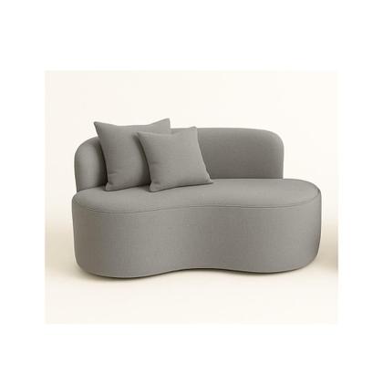 Imagem de Conjunto 01 Poltrona + Sofá Curvo Orgânico Nature Gaia Suede Cinza - Montanaris Decor