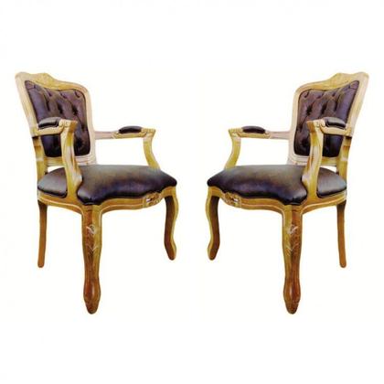 Imagem de Conjunto 02 Poltronas Luis XV Encosto Capitone - Tommy Design