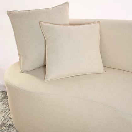 Imagem de Conjunto 02 Poltronas + Sofá e Puff Curvo Orgânico Nature Gaia Boucle Bege - Montanaris Decor