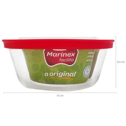 Imagem de Conjunto 03 Potes Redondo De Vidro 600ml Pequeno com Tampa Plástica Facilitá Marinex