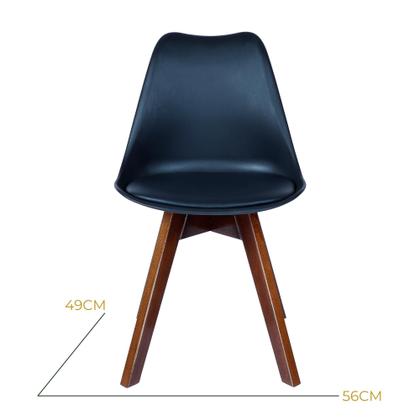 Imagem de Conjunto 04 Cadeira Eames Wood Leda Design - Estrutura Madeira Maciça Nozes