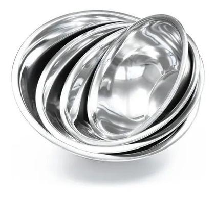 Imagem de Conjunto 05 tigelas aço inox vasilha multiuso cozinha potes